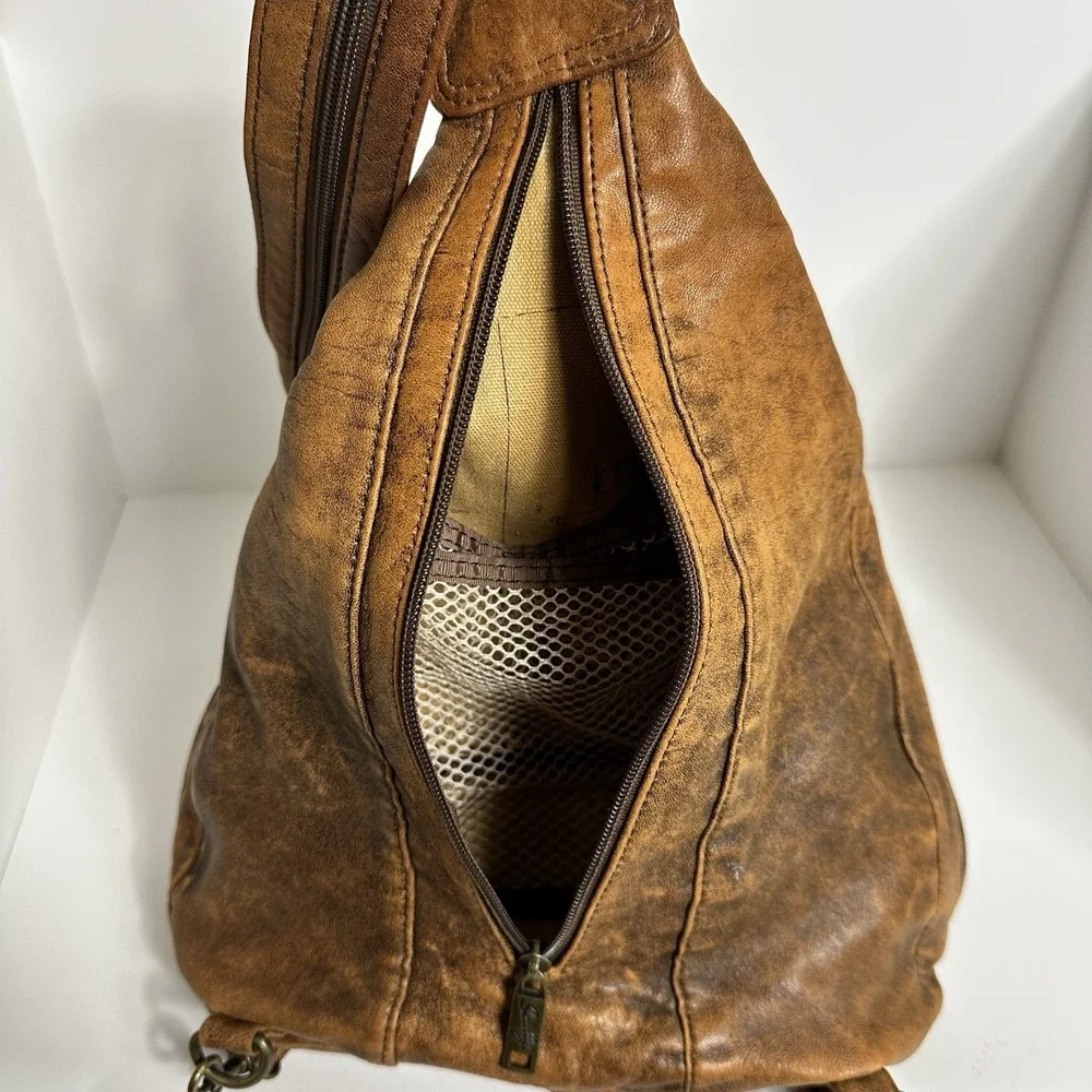 Scully Aero Squadron Vintage Leather Convertible Sling/Backpack Shoulder Bag